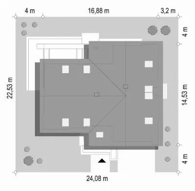Hiacynt 8 — plan sytuacyjny 1 (odbicie lustrzane)