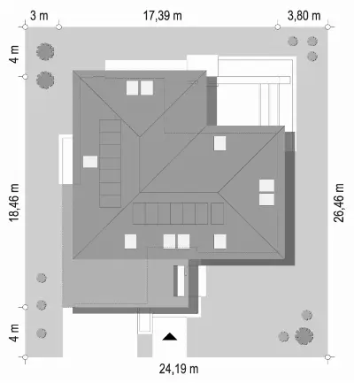 Hiacynt wariant B  — plan sytuacyjny 1