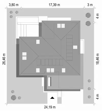 Hiacynt wariant B  — plan sytuacyjny 1 (odbicie lustrzane)