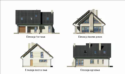 Jasna przestrzeń - wariant I — elewacje 1 (odbicie lustrzane)