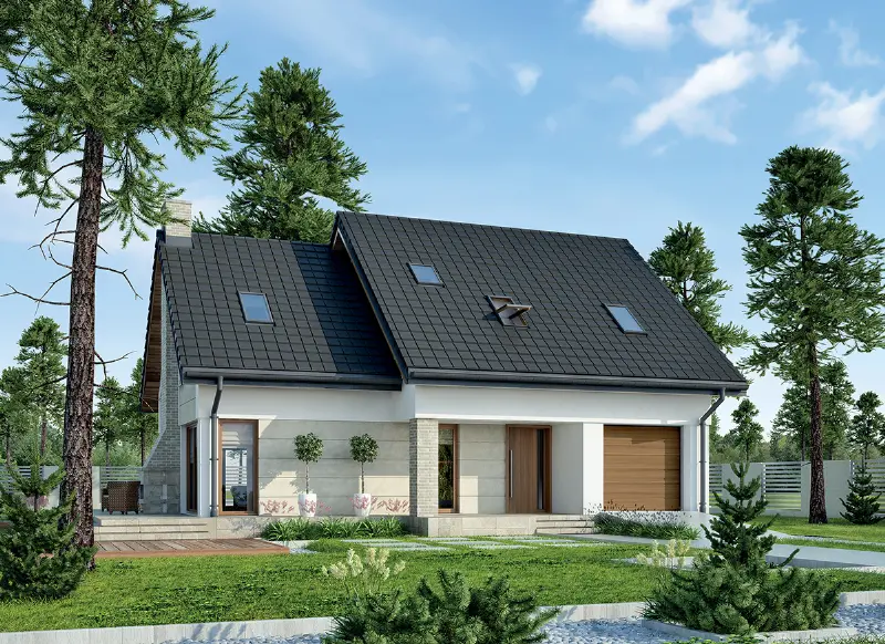 Projekt domu Jasna przestrzeń - wariant I — wizualizacja