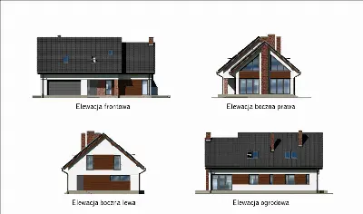 Jasna przestrzeń - wariant IV — elewacje 1 (odbicie lustrzane)