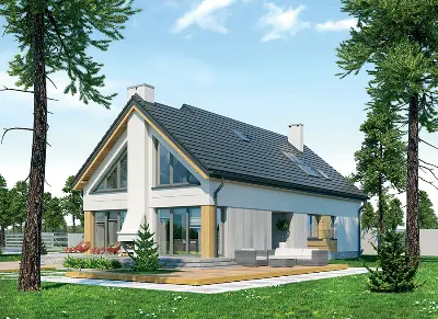 Jasna przestrzeń - wariant V (z wentylacją mechaniczną i rekuperacją) — wizualizacje 3 (odbicie lustrzane)
