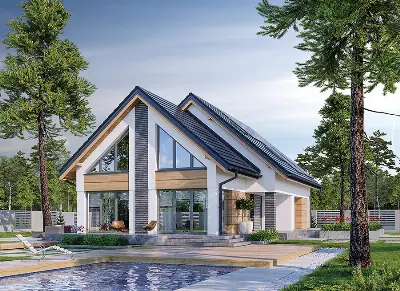 Jasna przestrzeń - wariant VI (z wentylacją mechaniczną i rekuperacją) — wizualizacje 1