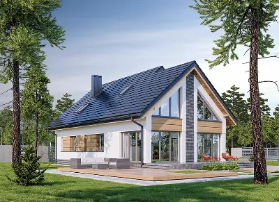 Jasna przestrzeń - wariant VI (z wentylacją mechaniczną i rekuperacją) — wizualizacje 2