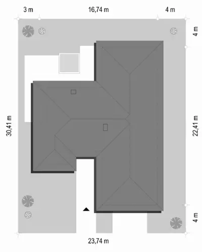 Jedyny B — plan sytuacyjny 1 (odbicie lustrzane)