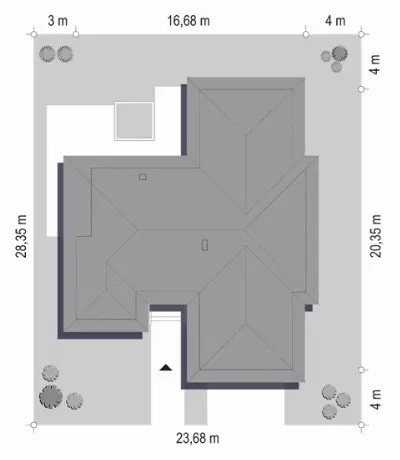 Jedyny — plan sytuacyjny 1 (odbicie lustrzane)