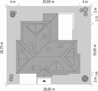 Jesion — plan sytuacyjny 1 (odbicie lustrzane)