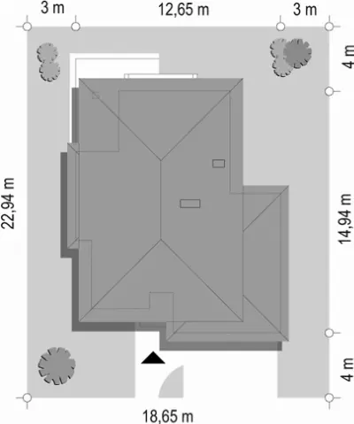 Kasjopea 4 — plan sytuacyjny 1 (odbicie lustrzane)
