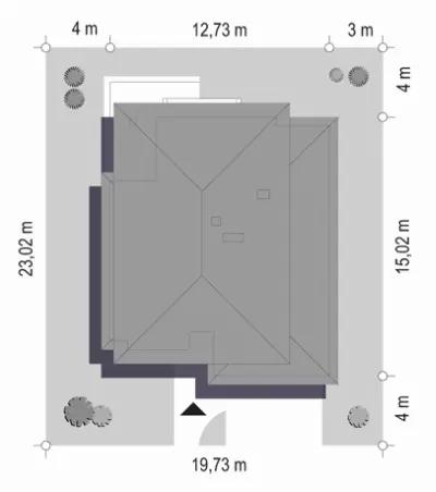 Kasjopea 7 B — plan sytuacyjny 1 (odbicie lustrzane)