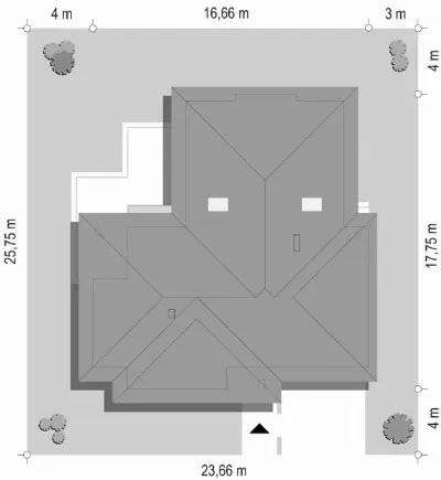 Komfortowy 3 — plan sytuacyjny 1 (odbicie lustrzane)
