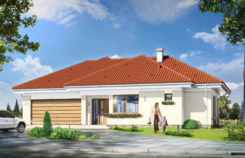 Projekt domu Komfortowy 3 — wizualizacja