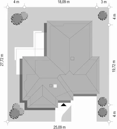 Komfortowy — plan sytuacyjny 1 (odbicie lustrzane)
