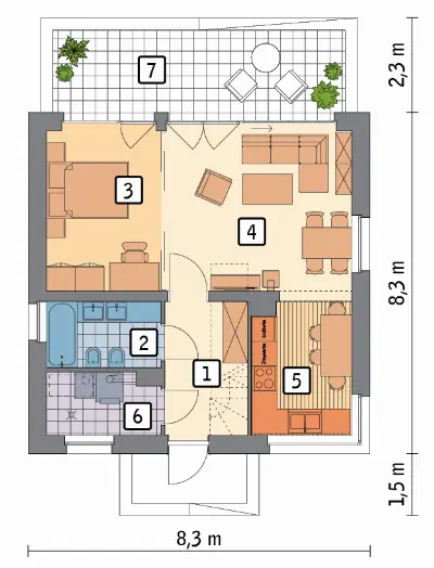 Ładny 4 — rzuty kondygnacji 1