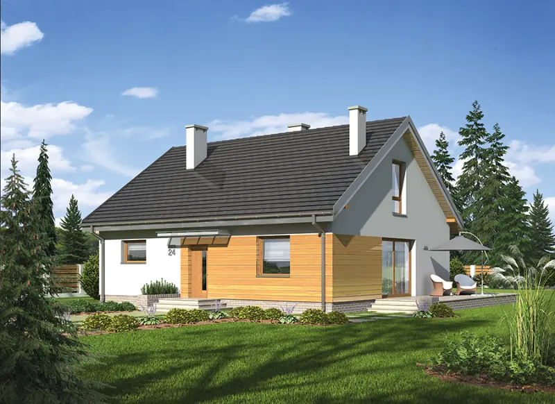 Projekt domu Lawendowe pole — wizualizacja