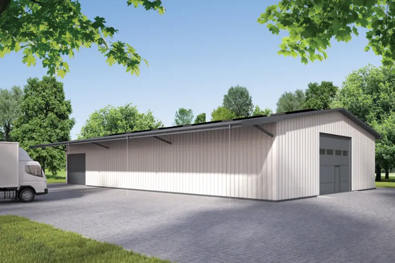 Projekt domu Magazyn (w konstrukcji stalowej) PMC11St — wizualizacja