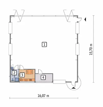 Magazyn (w konstrukcji stalowej) PMC20St — rzuty kondygnacji 1
