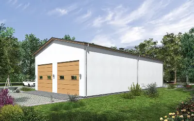Magazyn (w konstrukcji stalowej) z częścią socjalno-biurową PMC21St — wizualizacje 1