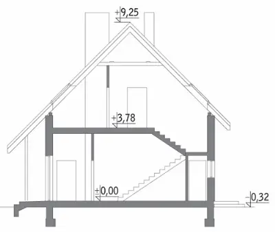 Magazyn z częścią mieszkalną GM07b — przekroje 1