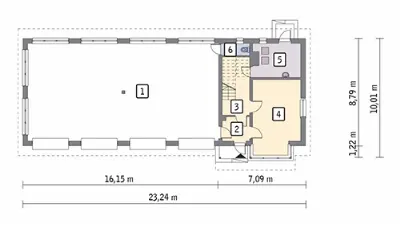 Magazyn z częścią mieszkalną GM07b — rzuty kondygnacji 1