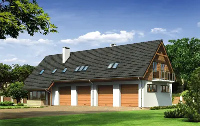 Magazyn z częścią mieszkalną GM07b — wizualizacje 1 (odbicie lustrzane)