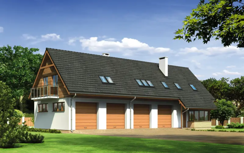 Projekt domu Magazyn z częścią mieszkalną GM07b — wizualizacja