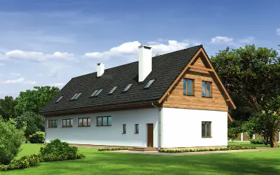 Magazyn z częścią mieszkalną GM07b — wizualizacje 2 (odbicie lustrzane)