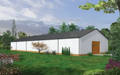 Magazyn z częścią socjalno-biurową PMC17a — wizualizacje 2 (odbicie lustrzane)