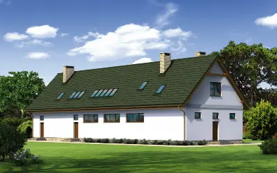 Magazyn z poddaszem mieszkalno-gospodarczym GM04a — wizualizacje 2 (odbicie lustrzane)