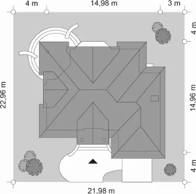 Maja — plan sytuacyjny 1 (odbicie lustrzane)