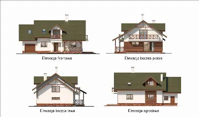 Małe ranczo — elewacje 1 (odbicie lustrzane)