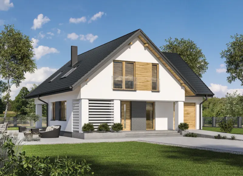Projekt domu Malinowy krzew - wariant I — wizualizacja