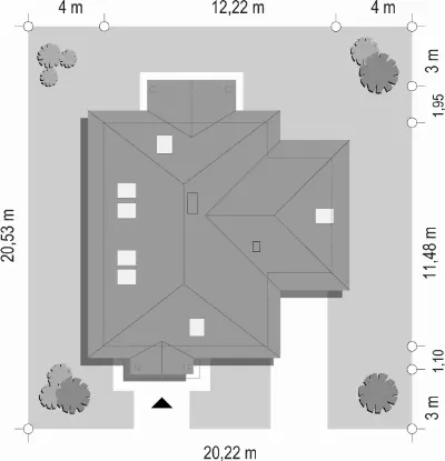 Mazurek 2 — plan sytuacyjny 1 (odbicie lustrzane)