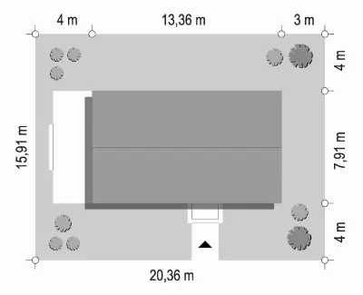 MG 2 wariant 15 B — plan sytuacyjny 1 (odbicie lustrzane)