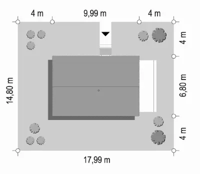 MG 3 wariant 18 drewniany — plan sytuacyjny 1 (odbicie lustrzane)