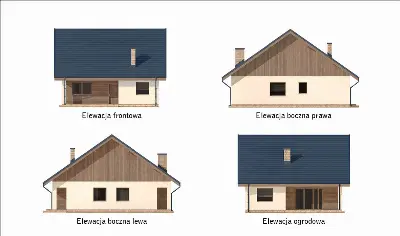 Miarodajny - wariant I — elewacje 1 (odbicie lustrzane)