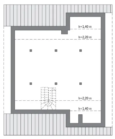 Miarodajny - wariant I — rzuty kondygnacji 2 (odbicie lustrzane)