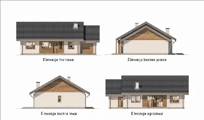 Miarodajny - wariant XI — elewacje 1 (odbicie lustrzane)