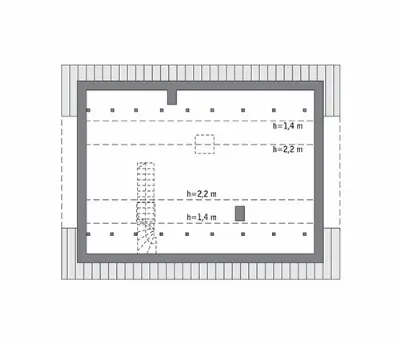 Miarodajny - wariant XX — rzuty kondygnacji 2 (odbicie lustrzane)