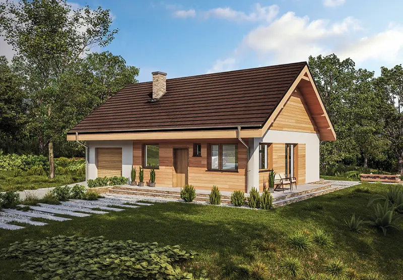 Projekt domu Miarodajny - wariant XX — wizualizacja