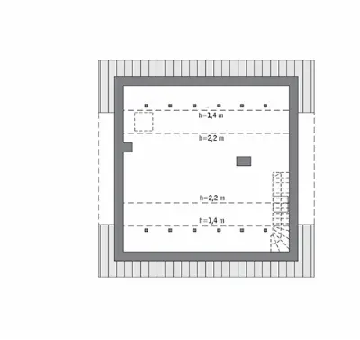 Miarodajny - wersja 1 — rzuty kondygnacji 2 (odbicie lustrzane)