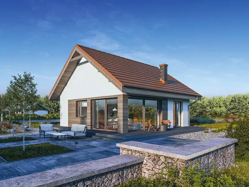 Projekt domu Miarodajny - wersja 2 — wizualizacja