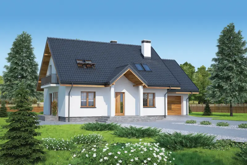 Projekt domu Modry — wizualizacja
