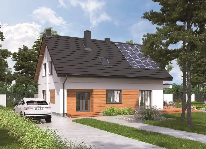 Projekt domu Nasz pomysł - wariant I (aranżacja 1) — wizualizacja