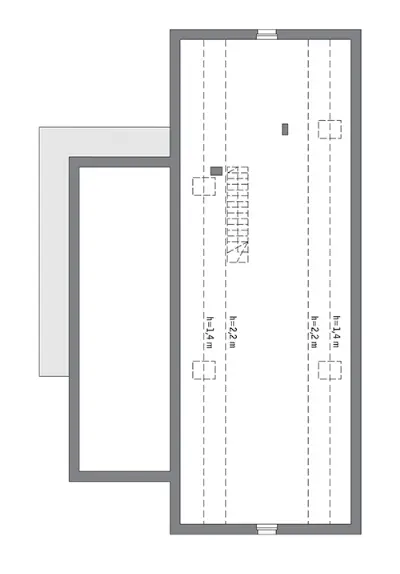 Nieporównywalny (z wentylacją mechaniczną i rekuperacją) — rzuty kondygnacji 2 (odbicie lustrzane)