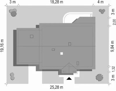 Niezapominajka z garażem 2 — plan sytuacyjny 1 (odbicie lustrzane)