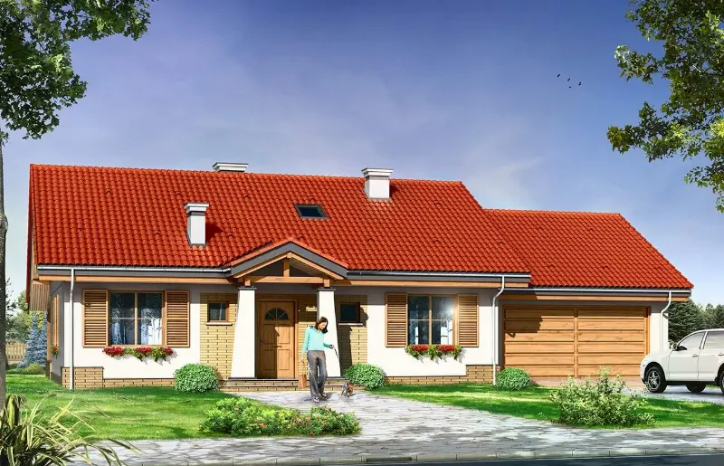 Projekt domu Niezapominajka z garażem 2 — wizualizacja