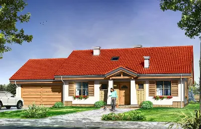 Niezapominajka z garażem 2 — wizualizacje 1 (odbicie lustrzane)