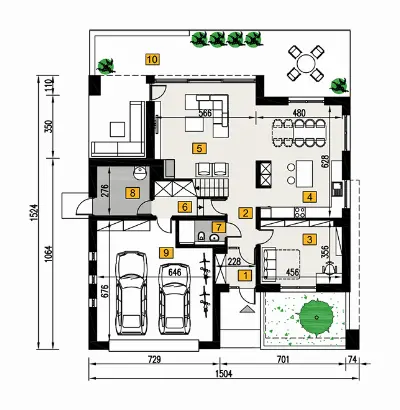 Nowa historia - wariant III — rzuty kondygnacji 1 (odbicie lustrzane)