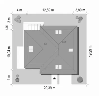 Odwrócony — plan sytuacyjny 1
